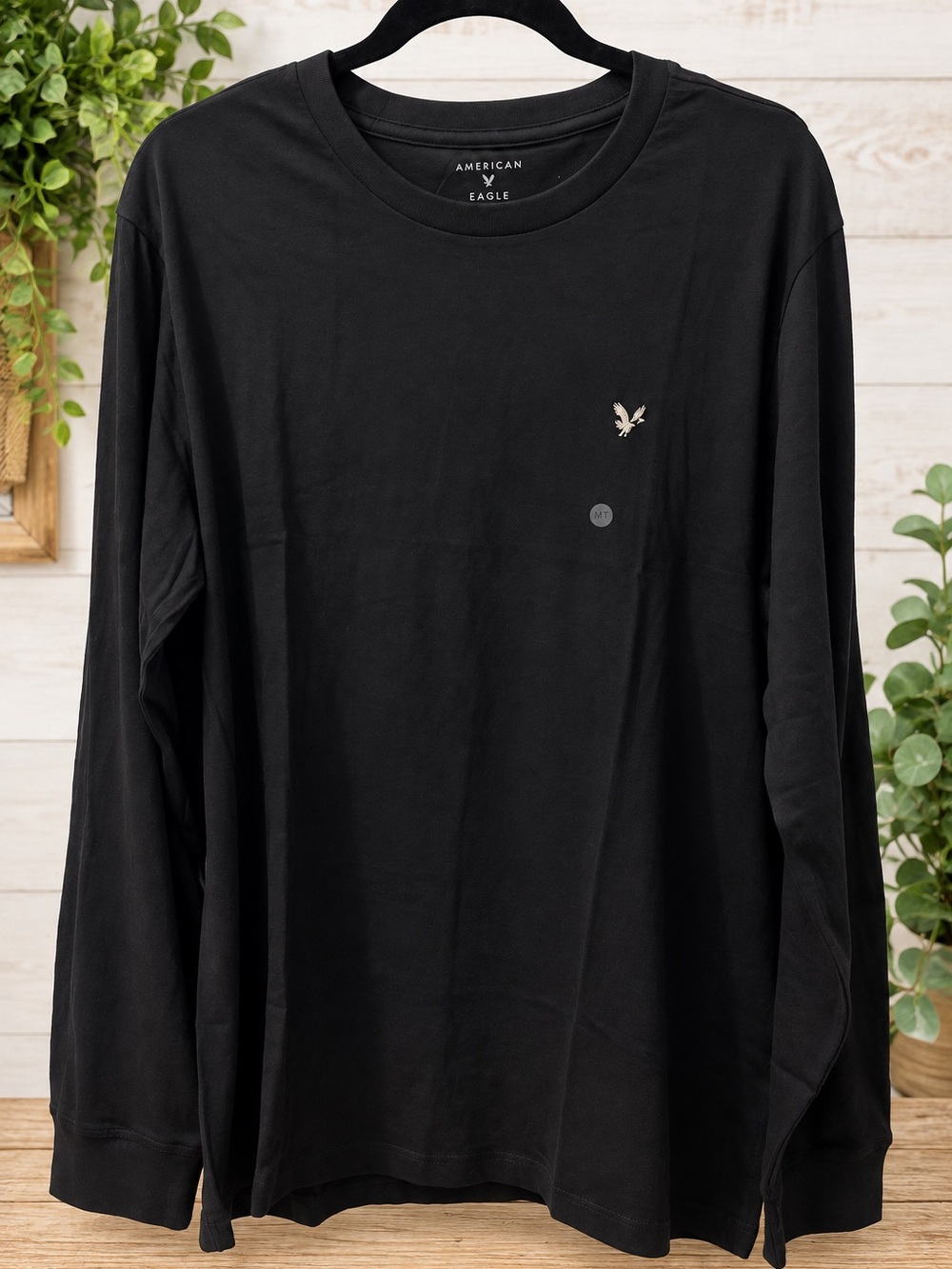 NWT American Eagle Super Soft Long Sleeve Shirt Black Men’s Medium Tall